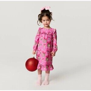 Posh Peanut x Dr. Seuss Grinch Pink Cindy Lou Who Flannelette Nightgown - 2T NWT